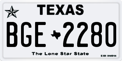 TX license plate BGE2280