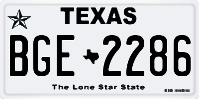 TX license plate BGE2286