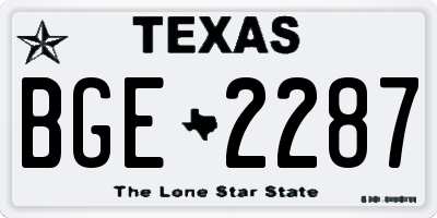 TX license plate BGE2287