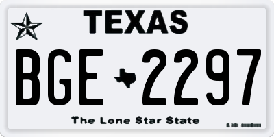 TX license plate BGE2297
