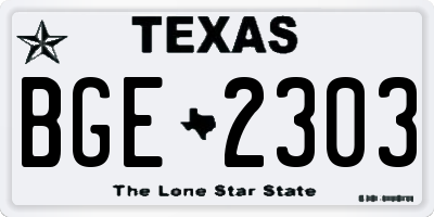 TX license plate BGE2303