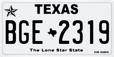 TX license plate BGE2319