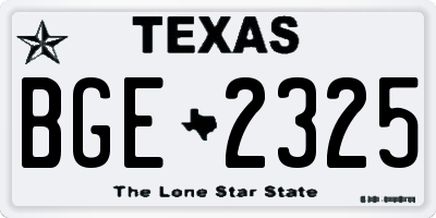 TX license plate BGE2325