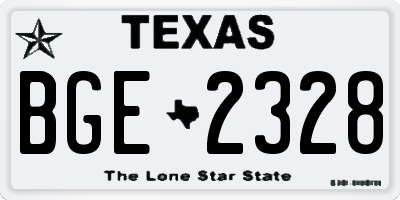 TX license plate BGE2328