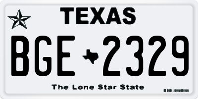 TX license plate BGE2329