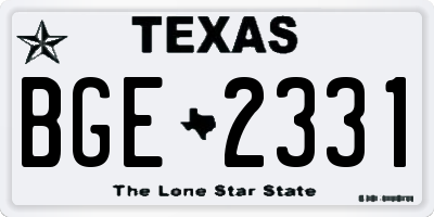 TX license plate BGE2331