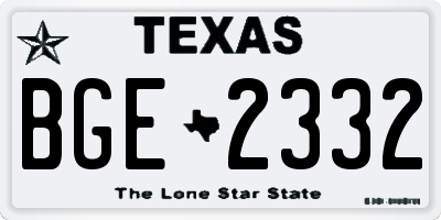 TX license plate BGE2332