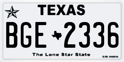 TX license plate BGE2336