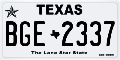 TX license plate BGE2337