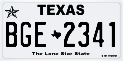 TX license plate BGE2341