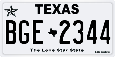 TX license plate BGE2344