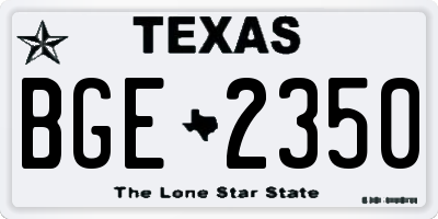 TX license plate BGE2350