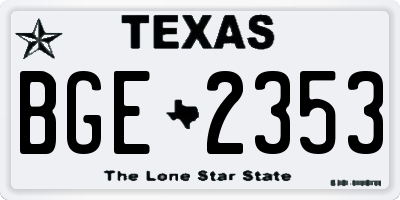 TX license plate BGE2353