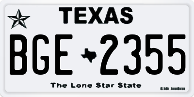 TX license plate BGE2355