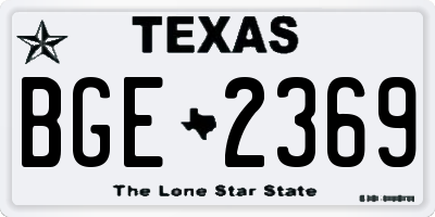TX license plate BGE2369