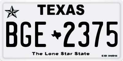 TX license plate BGE2375