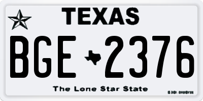 TX license plate BGE2376