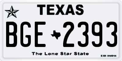 TX license plate BGE2393