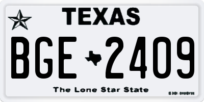 TX license plate BGE2409