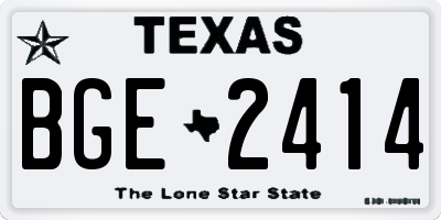 TX license plate BGE2414