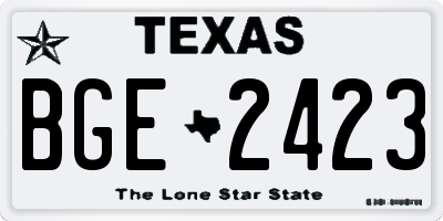 TX license plate BGE2423