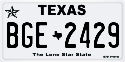 TX license plate BGE2429