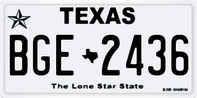 TX license plate BGE2436