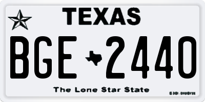 TX license plate BGE2440