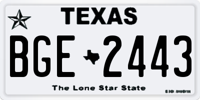TX license plate BGE2443