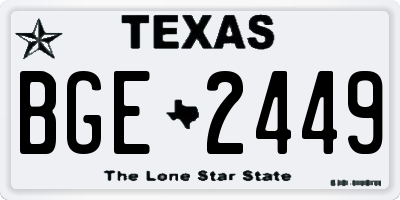 TX license plate BGE2449