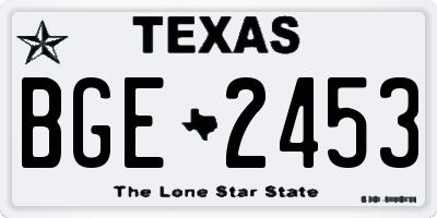 TX license plate BGE2453
