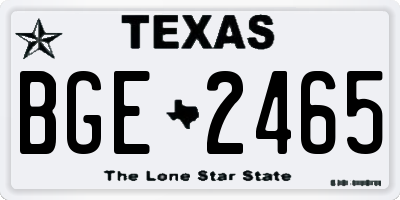TX license plate BGE2465