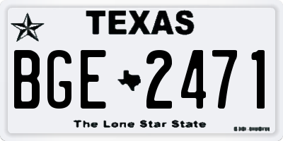 TX license plate BGE2471