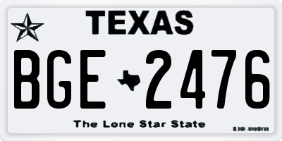 TX license plate BGE2476