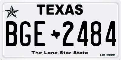 TX license plate BGE2484