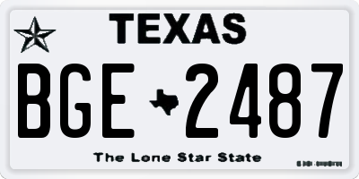 TX license plate BGE2487