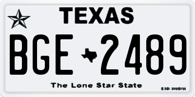 TX license plate BGE2489