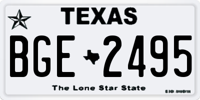 TX license plate BGE2495