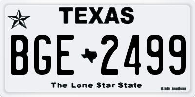 TX license plate BGE2499
