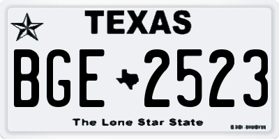 TX license plate BGE2523