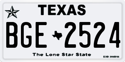 TX license plate BGE2524