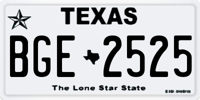 TX license plate BGE2525