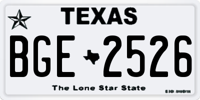 TX license plate BGE2526