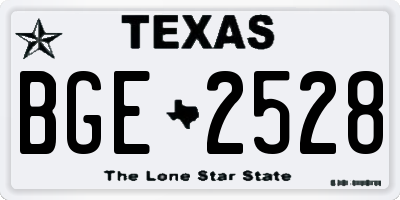 TX license plate BGE2528