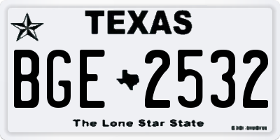 TX license plate BGE2532