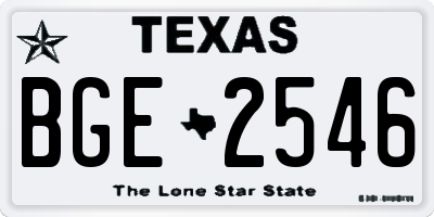 TX license plate BGE2546