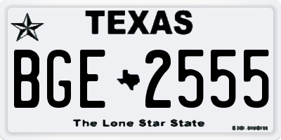 TX license plate BGE2555