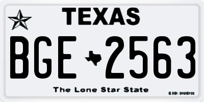 TX license plate BGE2563