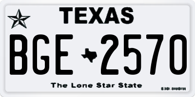 TX license plate BGE2570