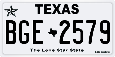 TX license plate BGE2579